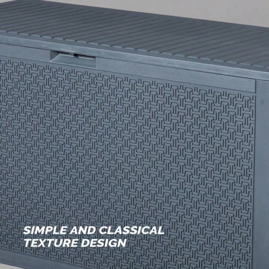 90gal Outdoor Garden Plastic Storage Deck Box Chest Tools Cushions Toys Lockable