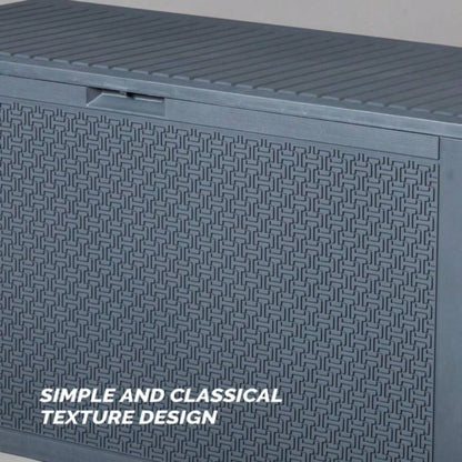 90gal Outdoor Garden Plastic Storage Deck Box Chest Tools Cushions Toys Lockable