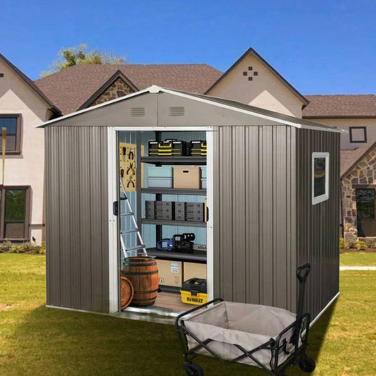8ftx 6ft Outdoor Metal Storage Shed with Window