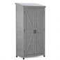 Outdoor Storage Cabinet and Metal Top, Garden Storage Shed, Outdoor 68 Inches Wood Tall Shed Yard and Patio