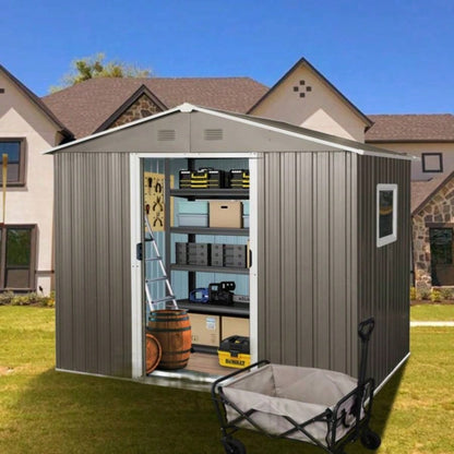 8ftx 6ft Outdoor Metal Storage Shed with Window