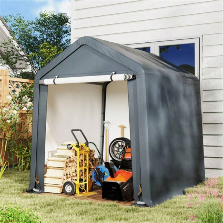 8#39; 6.5#39; Portable Motorcycle Outdoor Storage Shelter, Crafted from 180G PE