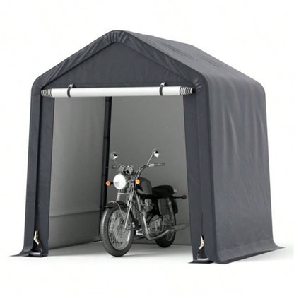 8#39; 6.5#39; Portable Motorcycle Outdoor Storage Shelter, Crafted from 180G PE