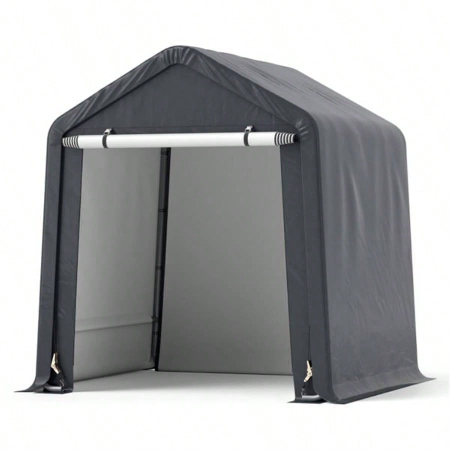 8#39; 6.5#39; Portable Motorcycle Outdoor Storage Shelter, Crafted from 180G PE