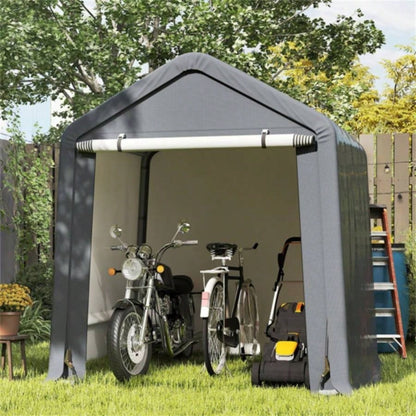 8#39; 6.5#39; Portable Motorcycle Outdoor Storage Shelter, Crafted from 180G PE