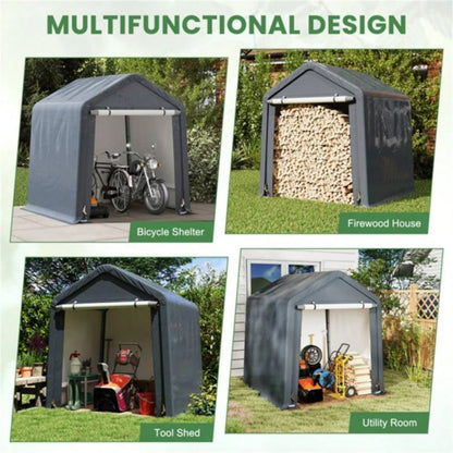 8#39; 6.5#39; Portable Motorcycle Outdoor Storage Shelter, Crafted from 180G PE