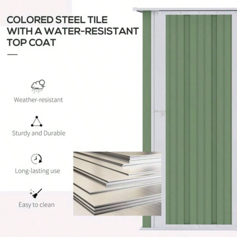 Metal Outdoor Storage Shed, Garden House Cabinet - 539; 339; Green - AS Prohibited by