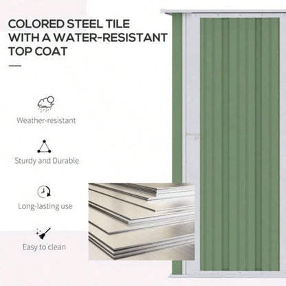 Metal Outdoor Storage Shed, Garden House Cabinet - 539; 339; Green - AS Prohibited by