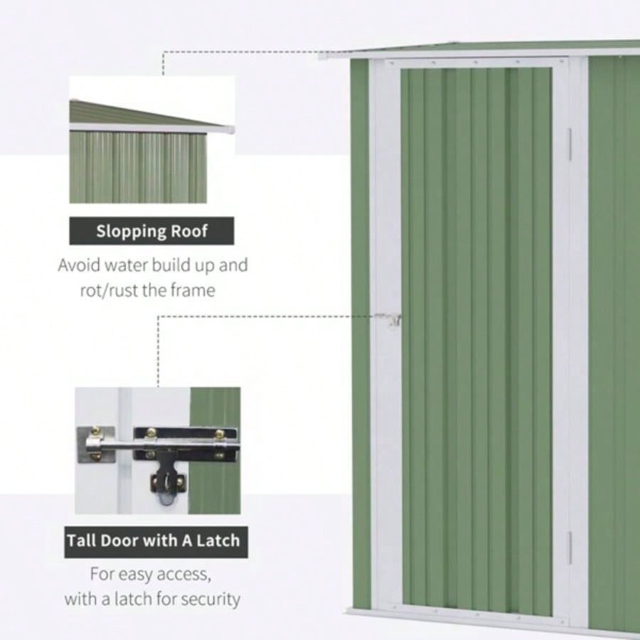 Metal Outdoor Storage Shed, Garden House Cabinet - 539; 339; Green - AS Prohibited by