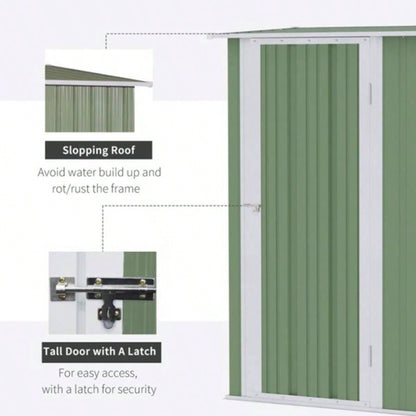 Metal Outdoor Storage Shed, Garden House Cabinet - 539; 339; Green - AS Prohibited by