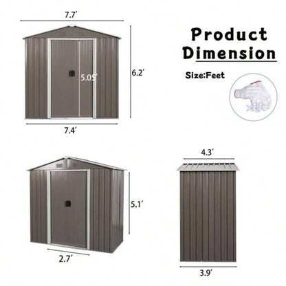 8ftx 4ft Outdoor Metal Storage Shed