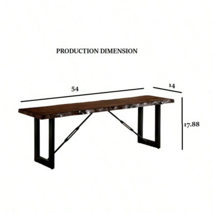 1pc Industrial Two Tone Design U - shape Metal Base Mimicking Chain Walnut And Black