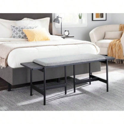 Contemporary in Black Metal and Fabric with Black Wood Accents by LumiSource