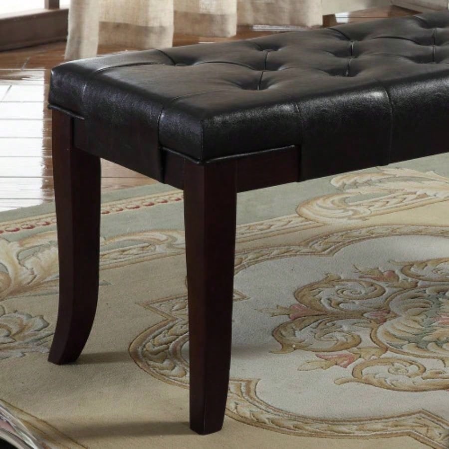 Linon Tufted, Faux Leather, Espresso