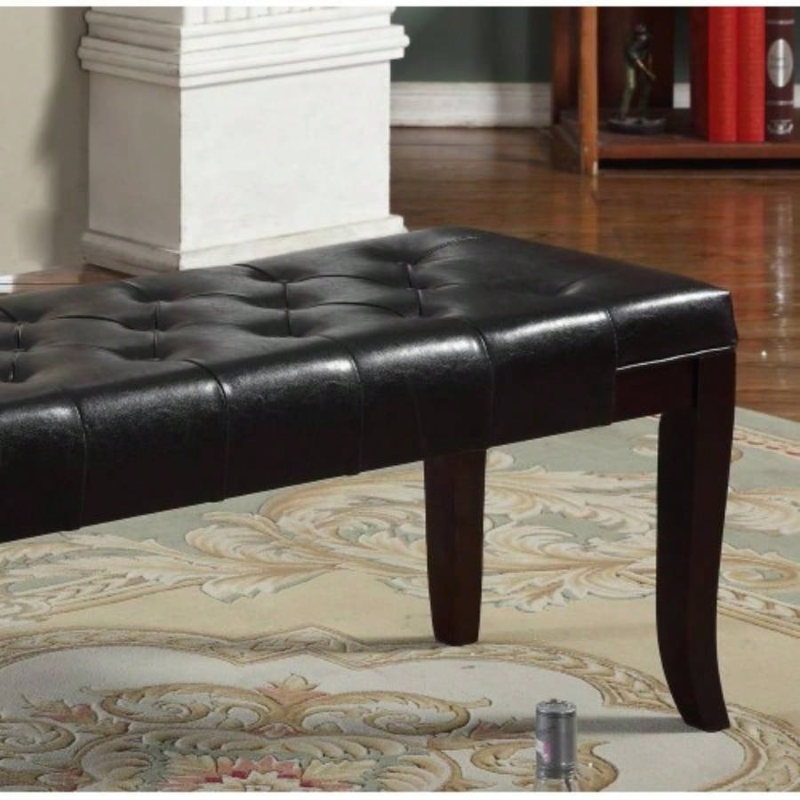 Linon Tufted, Faux Leather, Espresso