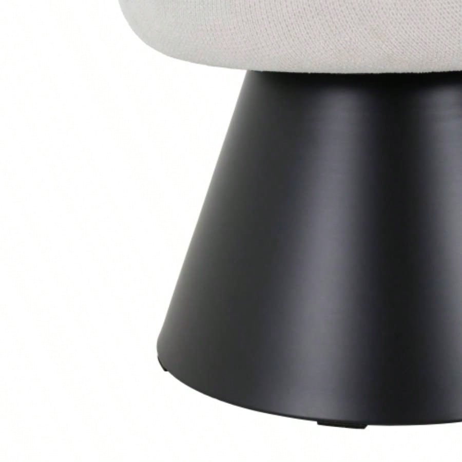 Dining Dining Room, Upholstered Bedroom End of Bed Entryway Fabric Ottoman Living Room, Beige Stool Top Black Iron Leg 300 LBS Weight Capacity