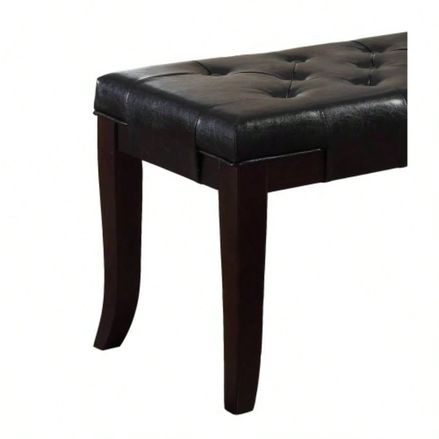 Linon Tufted, Faux Leather, Espresso