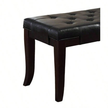 Linon Tufted, Faux Leather, Espresso