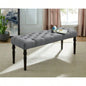 Fabric Tufted Turned Leg Dining, Gray