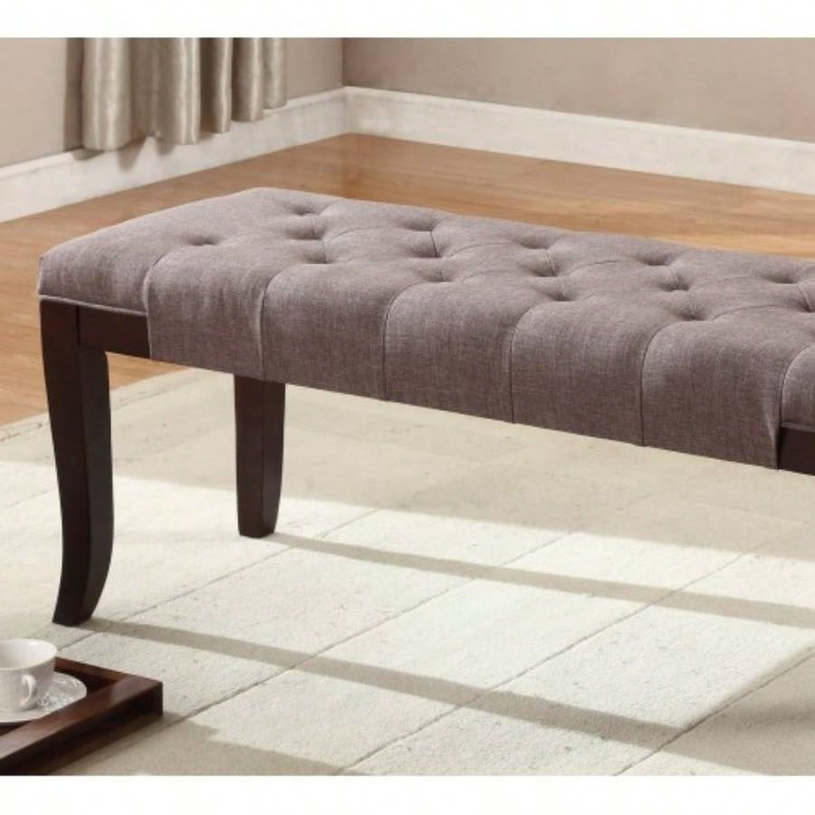 Linon Tufted, Fabric, Brown