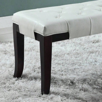 Linon Tufted, Faux Leather, White