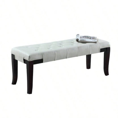 Linon Tufted, Faux Leather, White