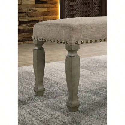 Breda Antique Gray Upholstered Nailhead