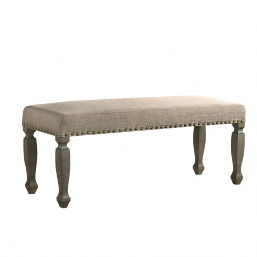 Breda Antique Gray Upholstered Nailhead