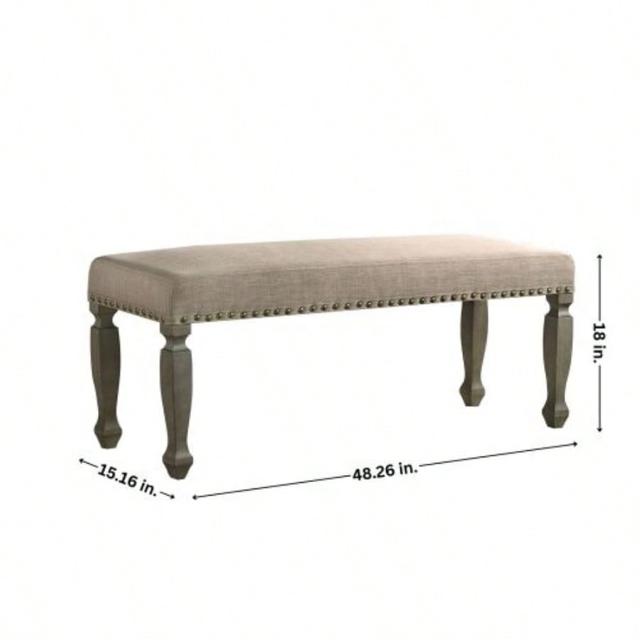 Breda Antique Gray Upholstered Nailhead
