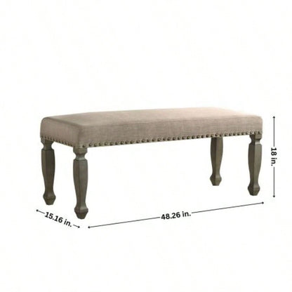 Breda Antique Gray Upholstered Nailhead