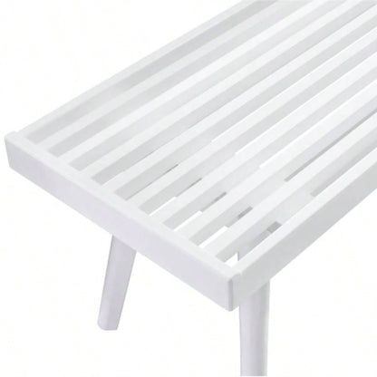 Larwich Solid Wood Slatted, 41.30 - Inch Long, White
