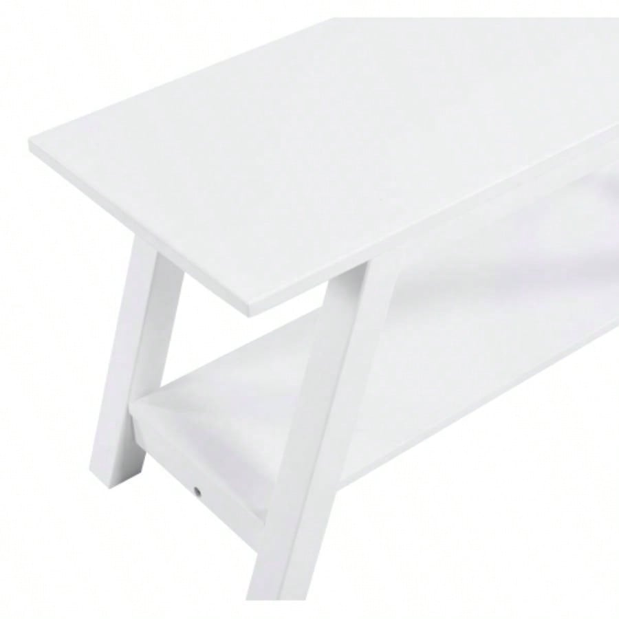 Elyz Solid Wood with Shelf, 36.10 - Inch Long, White