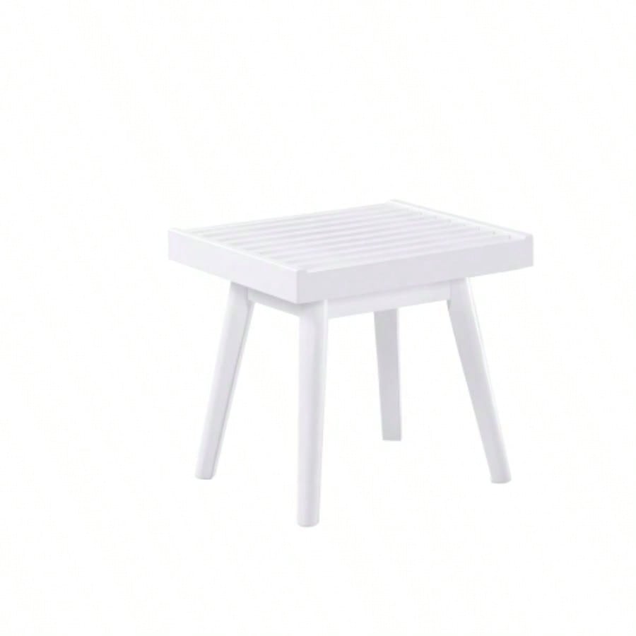 Larwich Solid Wood Slatted, 19 - Inch Long, White