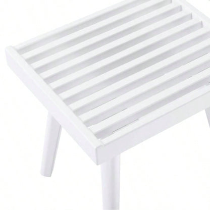 Larwich Solid Wood Slatted, 19 - Inch Long, White