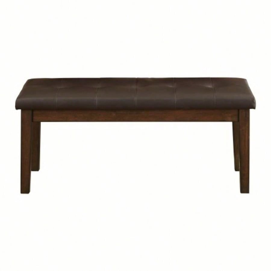 Transitional Dining Furniture 1pc Wooden Button - Tufted Light Rustic Brown Furniture