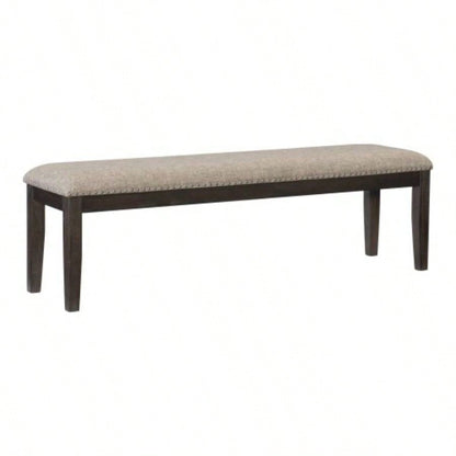 Traditional Style Wood Framed 1pc Upholstered Naihead Trim Wire Brushed Rustic Brown Dining Room Furniture