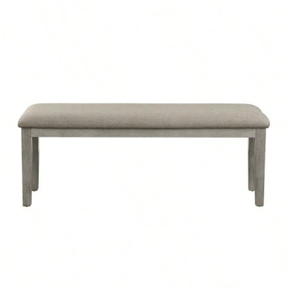 Fabric Upholstered 1pc Wire Brushed Light Gray Wooden Frame Dining Room Furniture