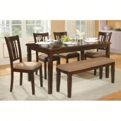 Transitional Style Dining Furniture 1pc Wooden Frame Espresso Fabric Upholstered
