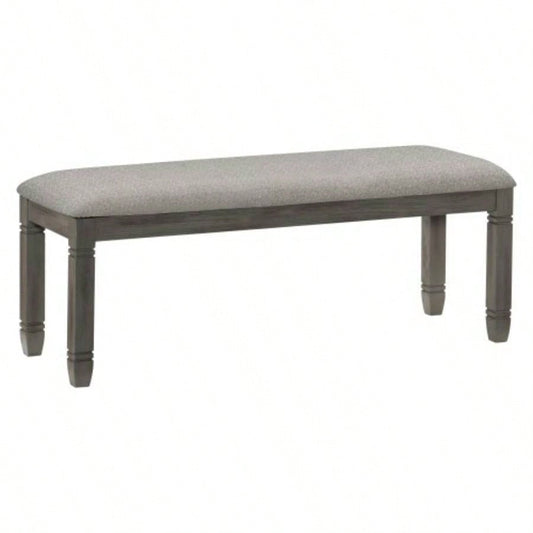 Wood Frame Dining 1pc Antique Gray Frame With Neutral Tone Gray Fabric