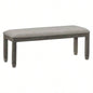 Wood Frame Dining 1pc Antique Gray Frame With Neutral Tone Gray Fabric