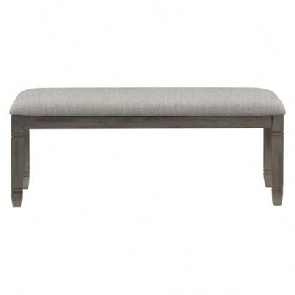 Wood Frame Dining 1pc Antique Gray Frame With Neutral Tone Gray Fabric