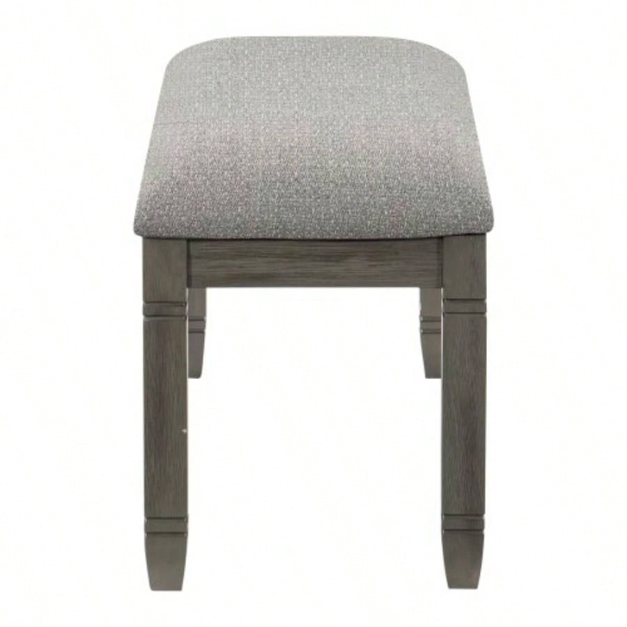 Wood Frame Dining 1pc Antique Gray Frame With Neutral Tone Gray Fabric