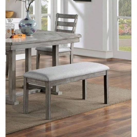 Gray Color Dining Padded 1pc Kitchen Dining Room Wire - Brushed
