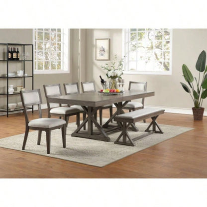 Ash Gray Contemporary Solid wood Veneer Dining Room 1pc Cushion Unique
