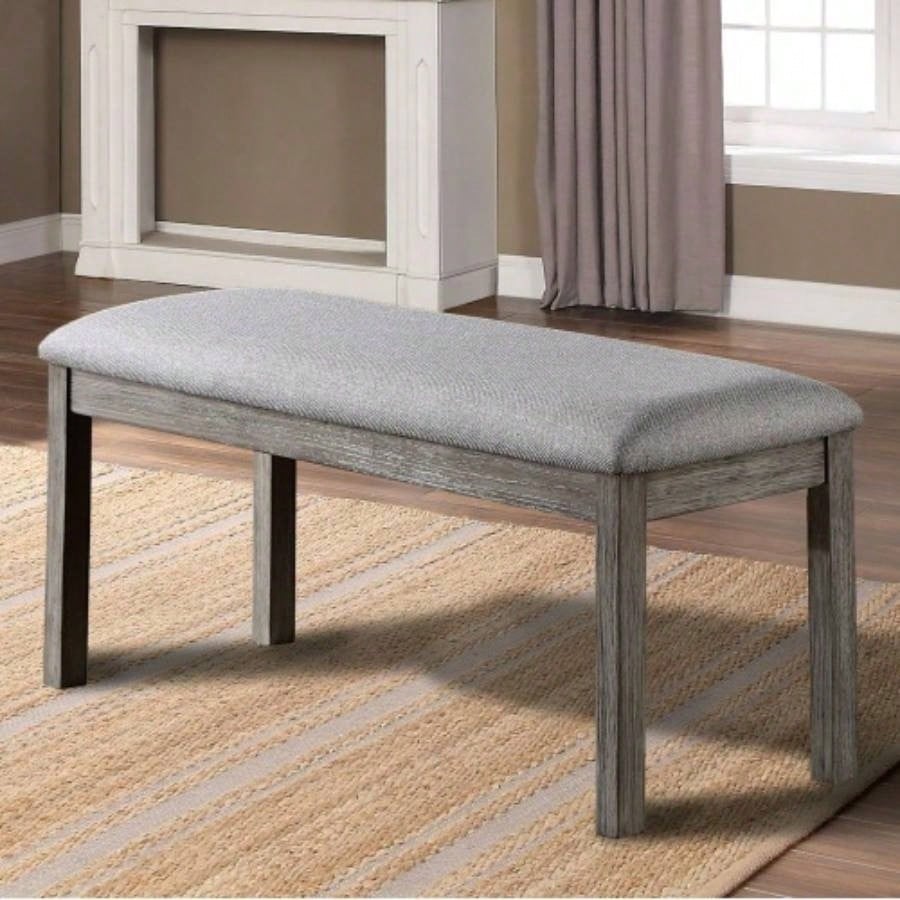 Gray Color Dining Padded 1pc Kitchen Dining Room Wire - Brushed