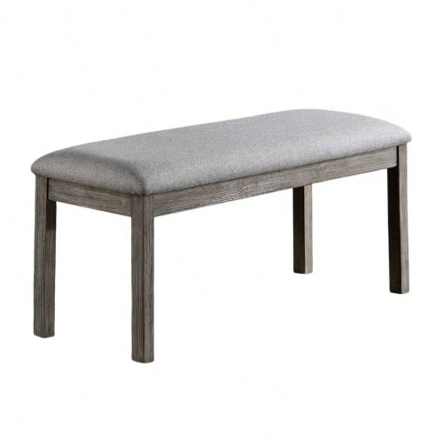 Gray Color Dining Padded 1pc Kitchen Dining Room Wire - Brushed