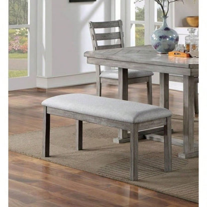 Gray Color Dining Padded 1pc Kitchen Dining Room Wire - Brushed
