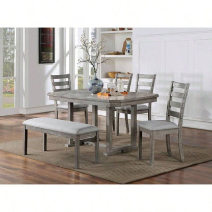 Gray Color Dining Padded 1pc Kitchen Dining Room Wire - Brushed