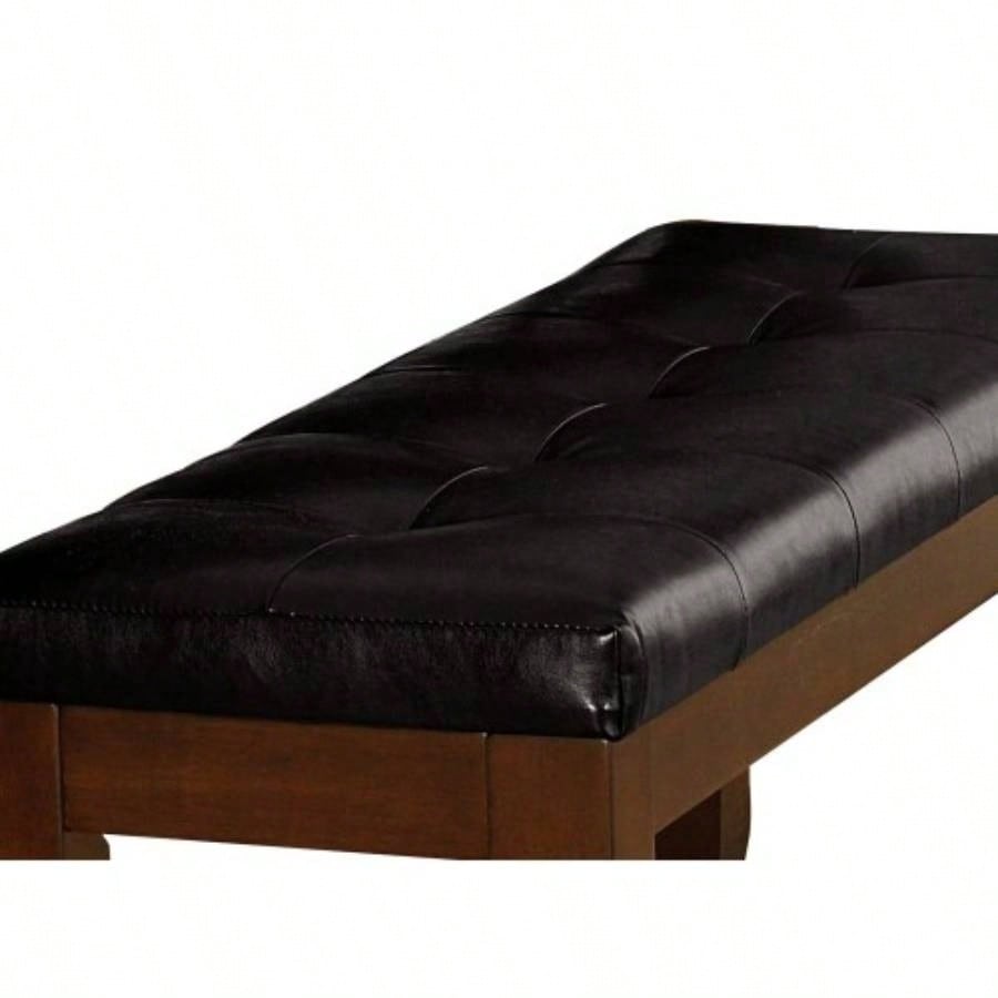 Dark Oak Wooden 1pc Faux Leather Upholstered Simple Dining Furniture