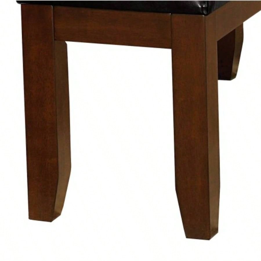 Dark Oak Wooden 1pc Faux Leather Upholstered Simple Dining Furniture